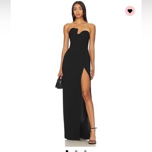 Amanda Uprichard x Revolve Strapless Puzzle Gown in Black - worn once!